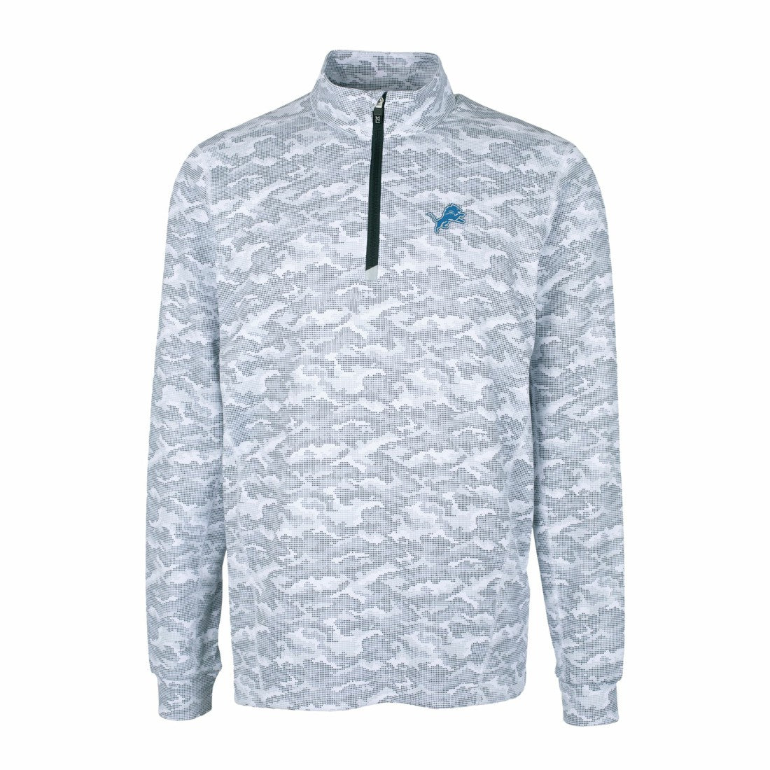 Detroit Lions Cutter & Buck Big & Tall Traverse Eco Camo Tri-Blend DryTec Quarter-Zip Jacket - Charcoal discount