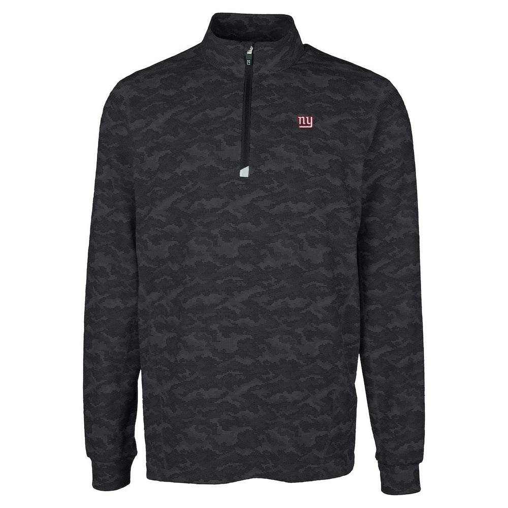New York Giants Cutter & Buck Big & Tall Traverse Eco Camo Tri-Blend DryTec Quarter-Zip Jacket - Black outlet