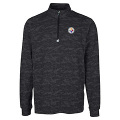 Pittsburgh Steelers Cutter & Buck Big & Tall Traverse Eco Camo Tri-Blend DryTec Quarter-Zip Jacket - Black outlet