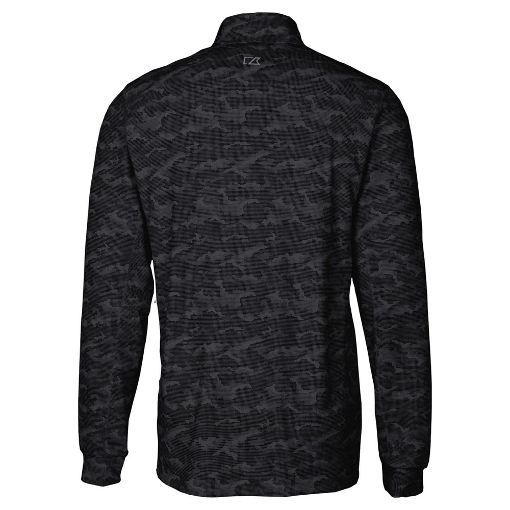 Detroit Lions Cutter & Buck Big & Tall Traverse Eco Camo Tri-Blend DryTec Quarter-Zip Jacket - Black cheap