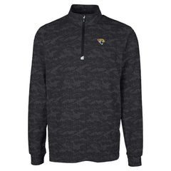 Jacksonville Jaguars Cutter & Buck Big & Tall Traverse Eco Camo Tri-Blend DryTec Quarter-Zip Jacket - Black sale