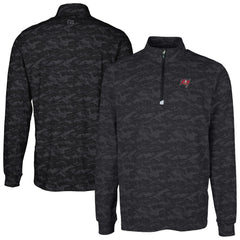 Tampa Bay Buccaneers Cutter & Buck Big & Tall Traverse Eco Camo Tri-Blend DryTec Quarter-Zip Jacket - Black online