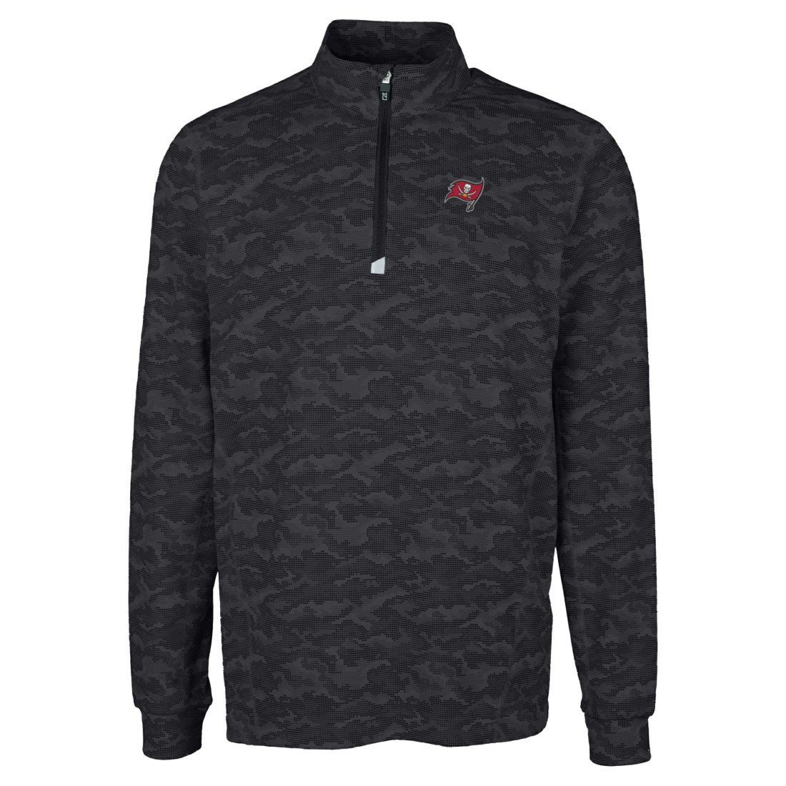 Tampa Bay Buccaneers Cutter & Buck Big & Tall Traverse Eco Camo Tri-Blend DryTec Quarter-Zip Jacket - Black online