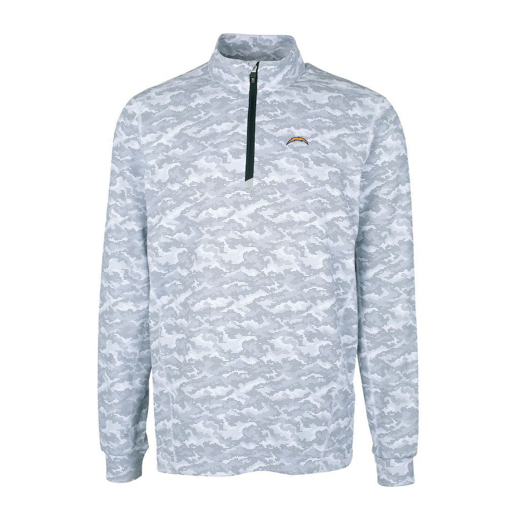 Los Angeles Chargers Cutter & Buck Big & Tall Traverse Eco Camo Tri-Blend DryTec Quarter-Zip Jacket - Charcoal cheap