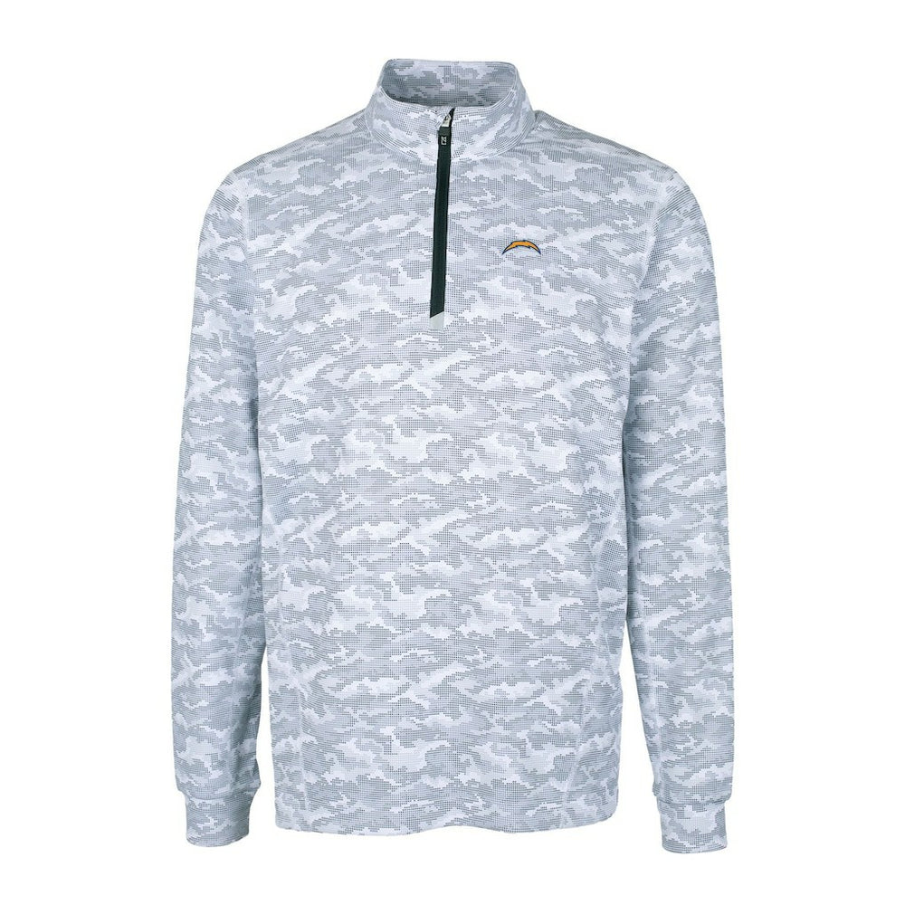 Los Angeles Chargers Cutter & Buck Big & Tall Traverse Eco Camo Tri-Blend DryTec Quarter-Zip Jacket - Charcoal cheap