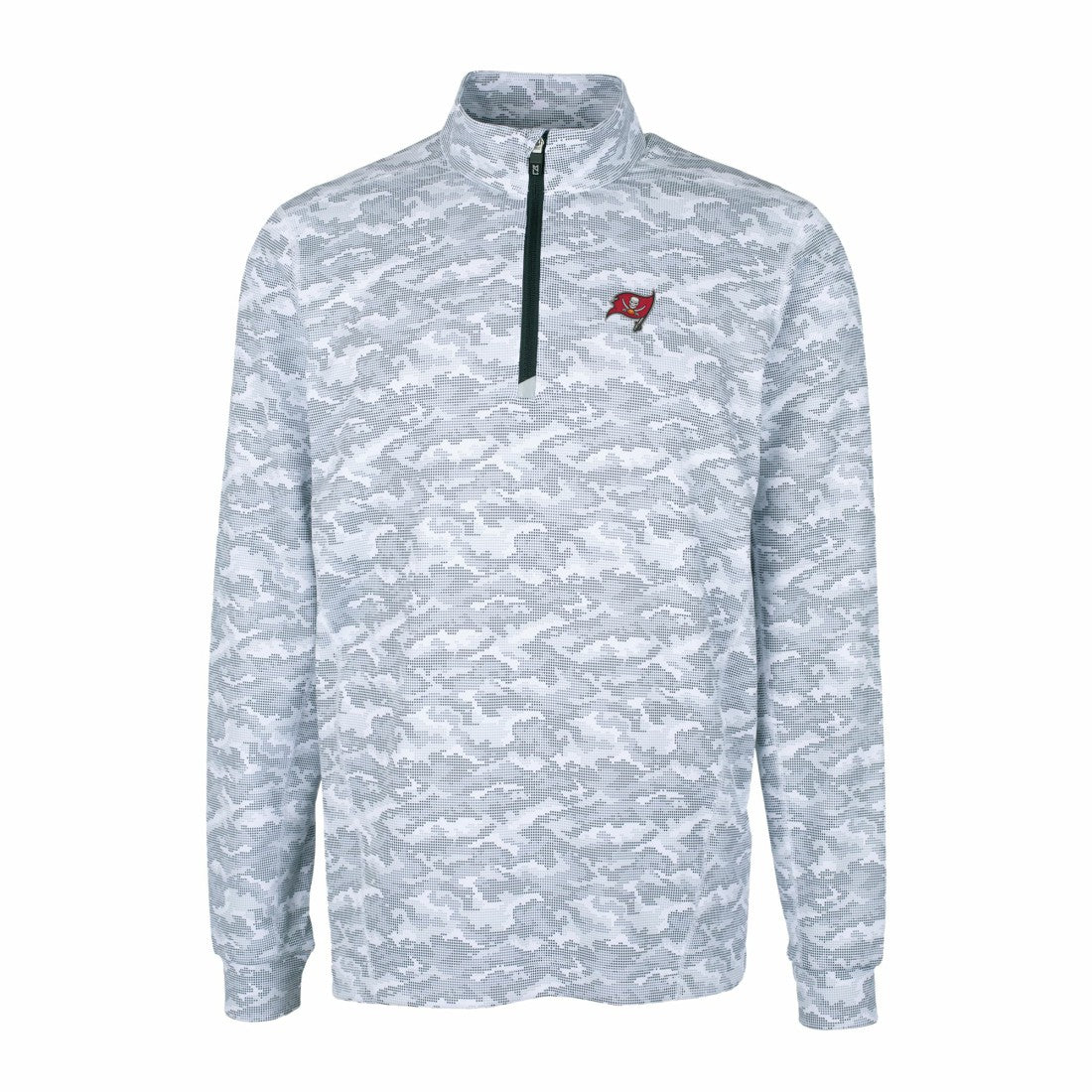 Tampa Bay Buccaneers Cutter & Buck Big & Tall Traverse Eco Camo Tri-Blend DryTec Quarter-Zip Jacket - Charcoal discount