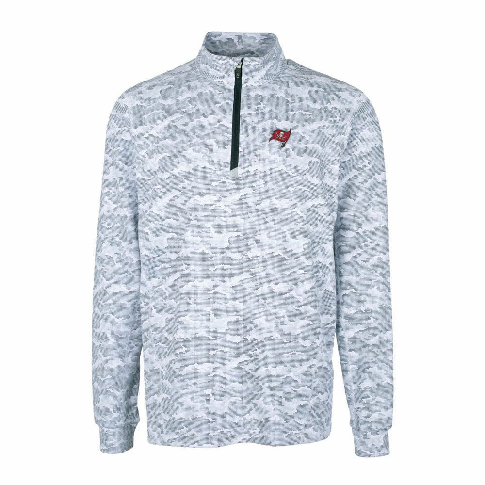 Tampa Bay Buccaneers Cutter & Buck Big & Tall Traverse Eco Camo Tri-Blend DryTec Quarter-Zip Jacket - Charcoal discount