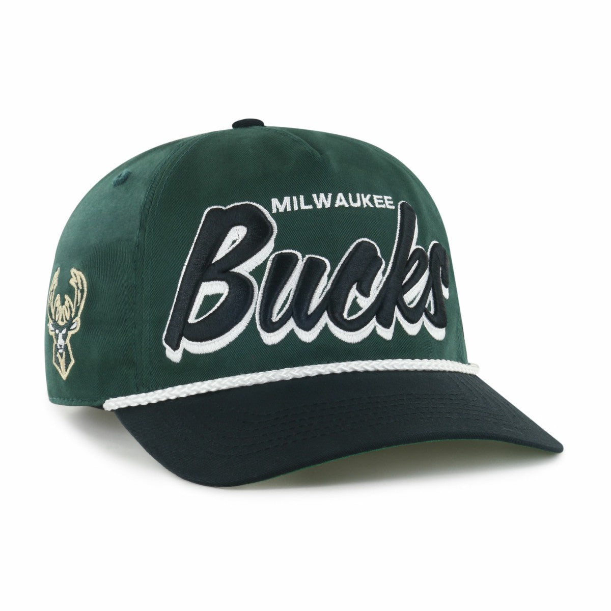 Milwaukee Bucks '47 Dropshadow Rope Hitch Adjustable Hat - Hunter Green/Black on sale