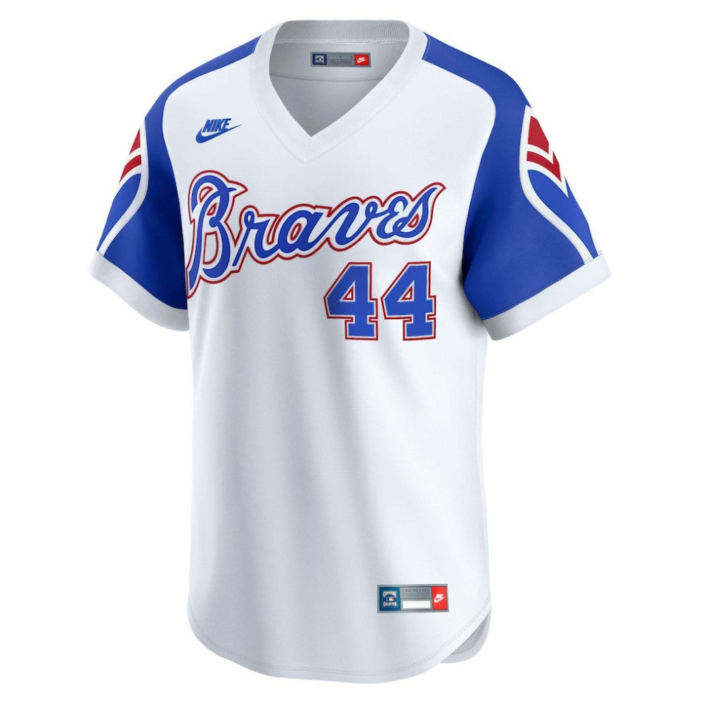 Hank Aaron Atlanta Braves Throwback Cooperstown Collection Limited Jersey White