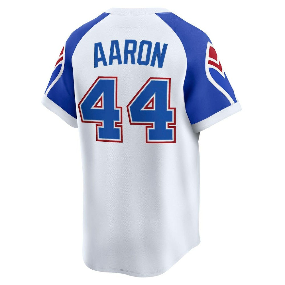 Hank Aaron Atlanta Braves Throwback Cooperstown Collection Limited Jersey White