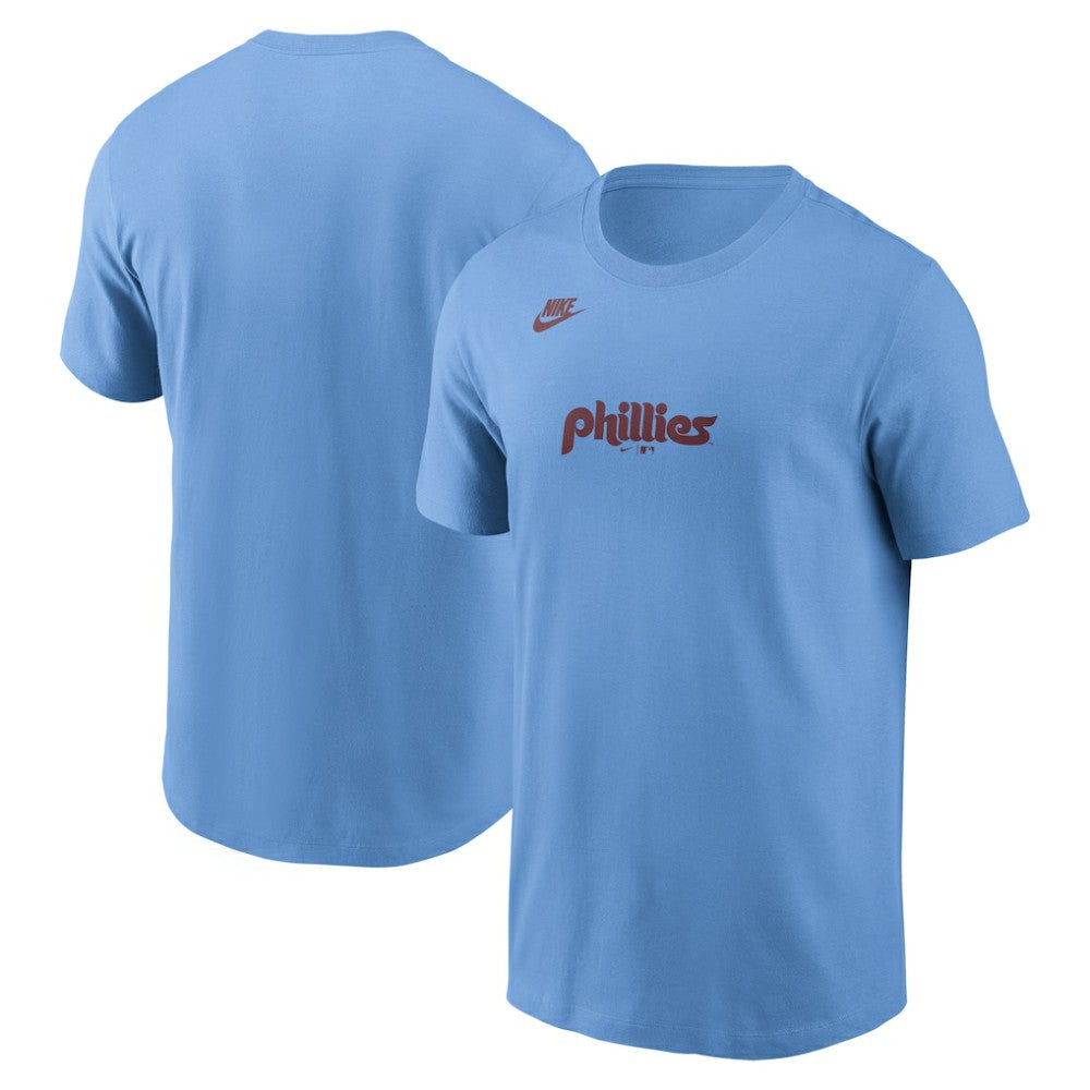 Philadelphia Phillies Cooperstown Collection Wordmark T-Shirt Light Blue
