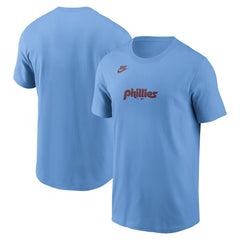 Philadelphia Phillies Cooperstown Collection Wordmark T-Shirt Light Blue