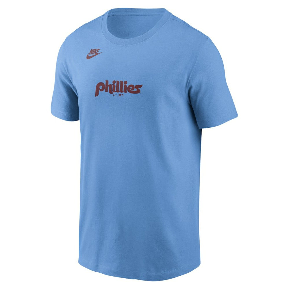 Philadelphia Phillies Cooperstown Collection Wordmark T-Shirt Light Blue