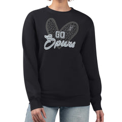 San Antonio Spurs G-III 4Her by Carl Banks Women's Leopard Heart Fleece Pullover Sweatshirt - Black shop