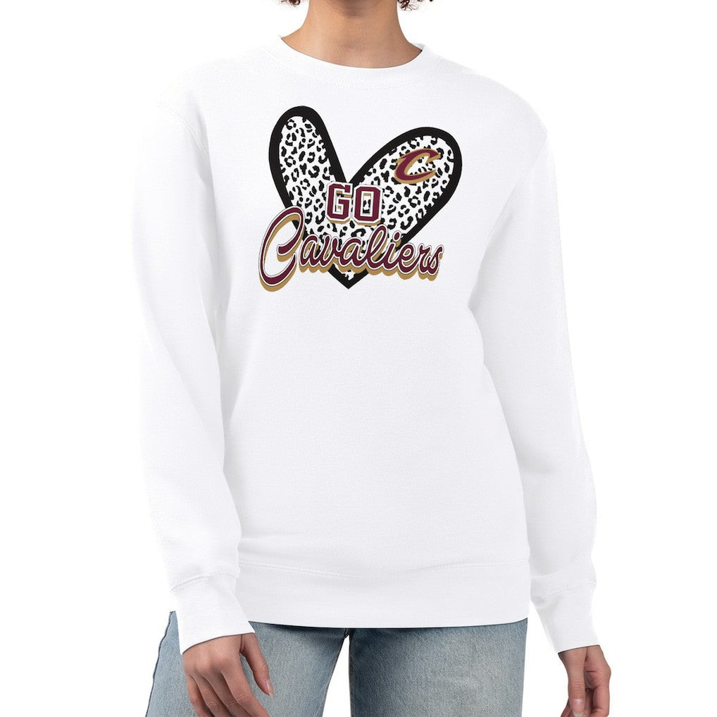 Cleveland Cavaliers G-III 4Her by Carl Banks Women's Leopard Heart Fleece Pullover Sweatshirt sale - White shop