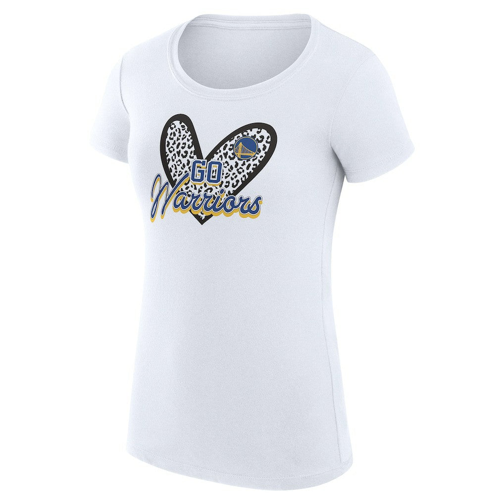 Golden State Warriors G-III 4Her by Carl Banks Women's Super-Slim Fit Lightweight Leopard Heart T-Shirt sale - White online