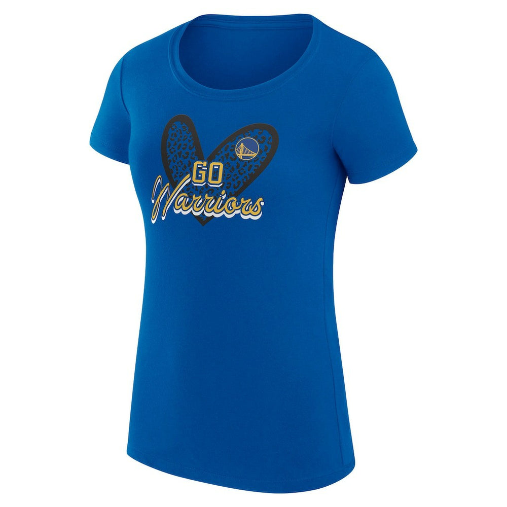 Golden State Warriors G-III 4Her by Carl Banks Women's Super-Slim Fit Lightweight Leopard Heart T-Shirt sale - Royal shop