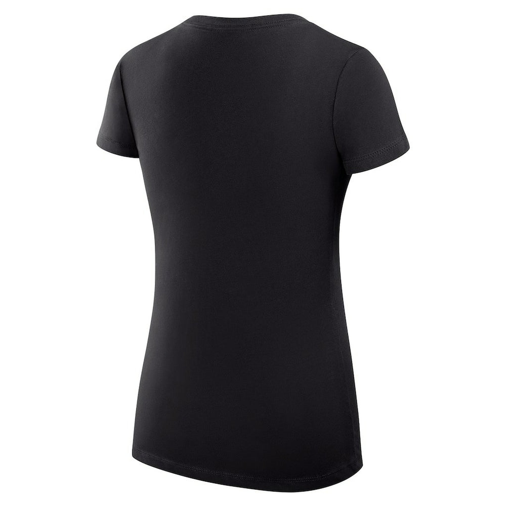 Golden State Warriors G-III 4Her by Carl Banks Women's Super-Slim Fit Lightweight Leopard Heart V-Neck T-Shirt sale - Black for sale