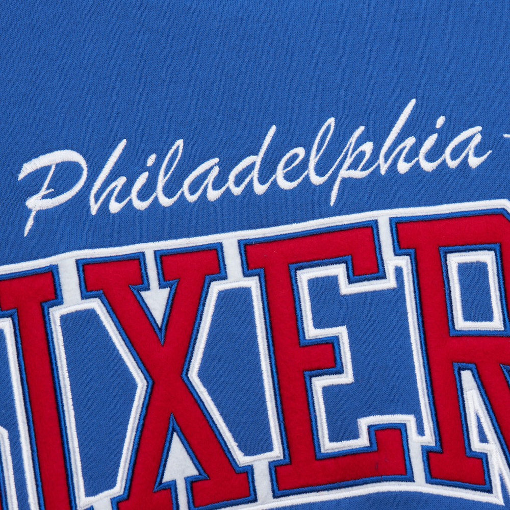 Philadelphia 76ers Hardwood Classics There & Back 2.0 Vintage Pullover Sweatshirt - Royal shop