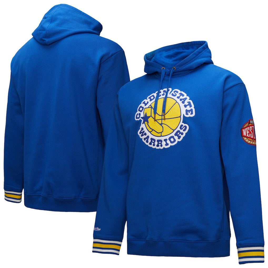 Golden State Warriors Chainstitch Applique Vintage Heavyweight Pullover Hoodie sale - Royal cheap