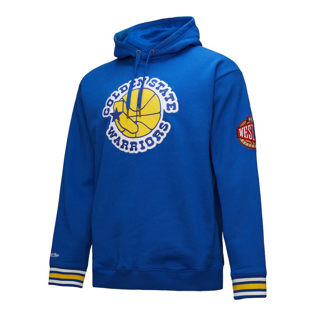 Golden State Warriors Chainstitch Applique Vintage Heavyweight Pullover Hoodie sale - Royal cheap