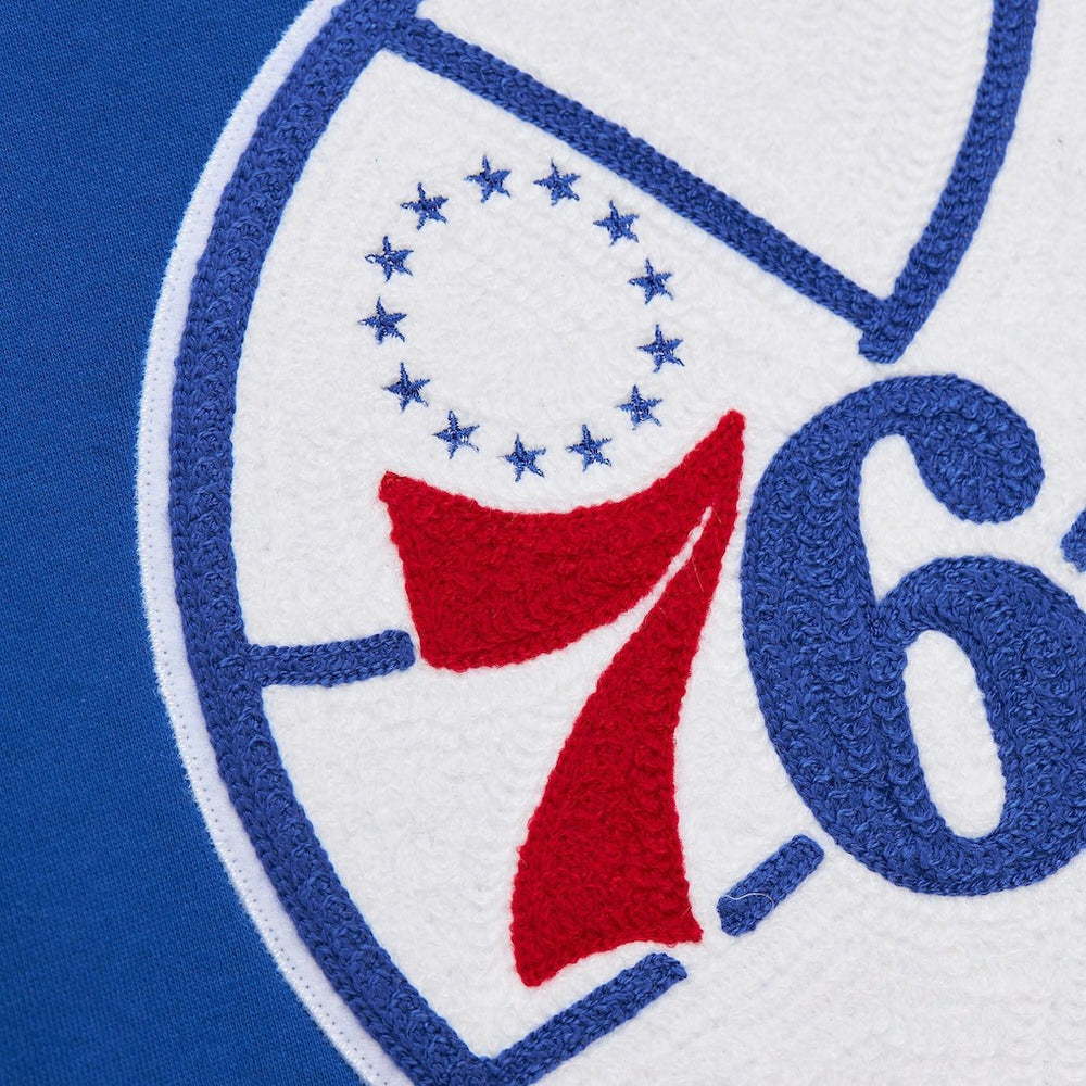 Philadelphia 76ers Chainstitch Applique Vintage Heavyweight Pullover Hoodie - Royal sale