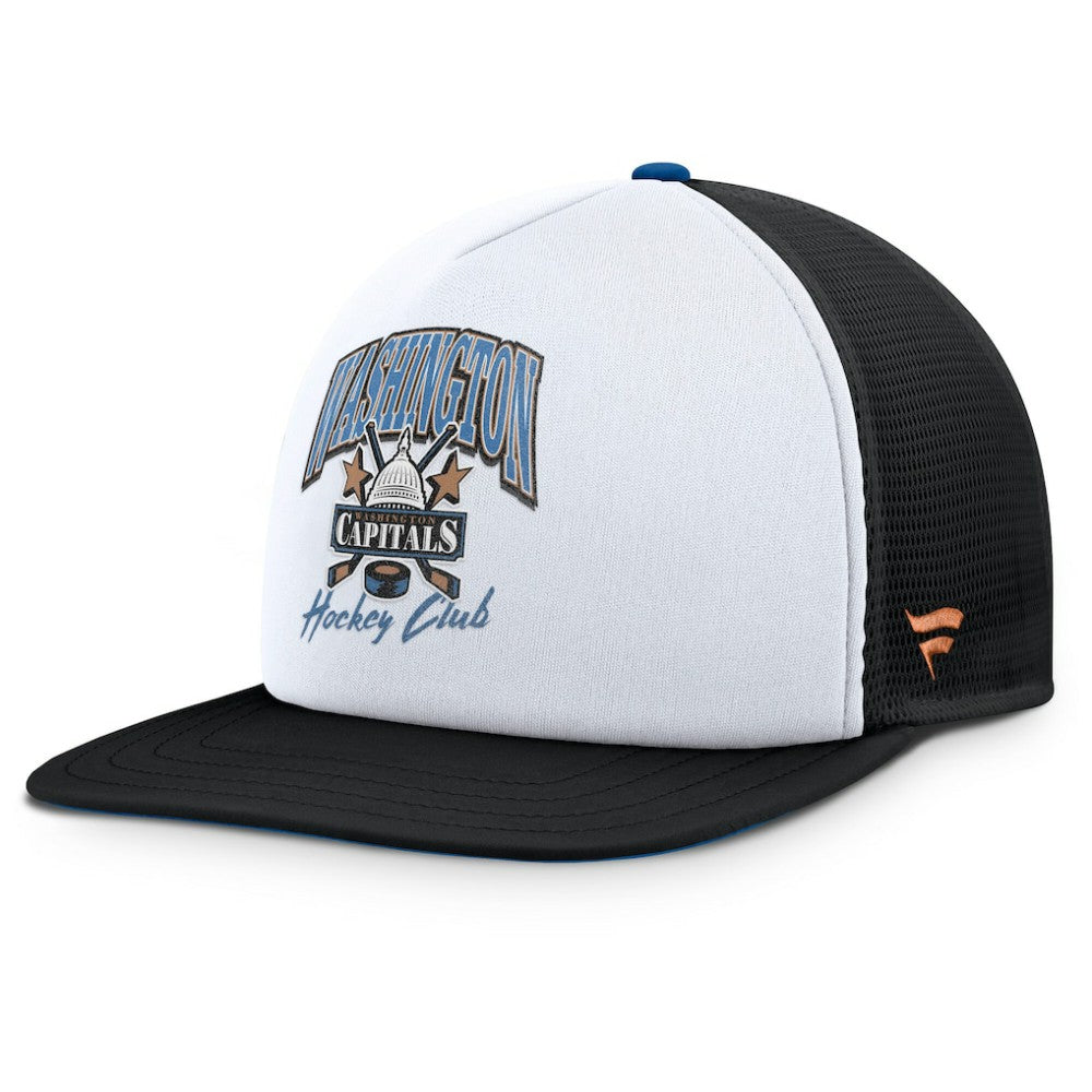 Washington Capitals Fanatics Decades Collection Foam Front Snapback Hat - White/Black Hats
