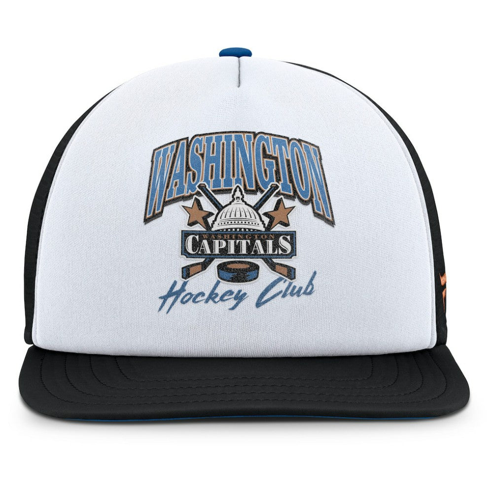 Washington Capitals Fanatics Decades Collection Foam Front Snapback Hat - White/Black Hats