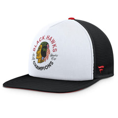 Chicago Blackhawks Fanatics Decades Collection Foam Front Snapback Hat - White/Black Hats