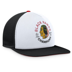 Chicago Blackhawks Fanatics Decades Collection Foam Front Snapback Hat - White/Black Hats