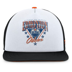 Edmonton Oilers Fanatics Decades Collection Foam Front Snapback Hat - White/Black Hats