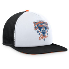 Edmonton Oilers Fanatics Decades Collection Foam Front Snapback Hat - White/Black Hats