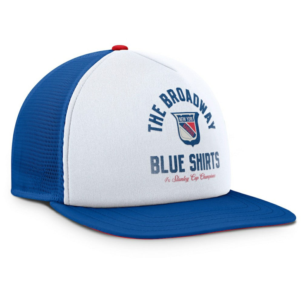 New York Rangers Fanatics Decades Collection Foam Front Snapback Hat - White/Royal Hats