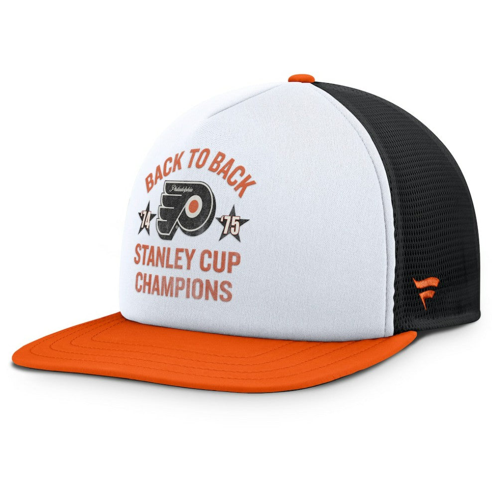 Philadelphia Flyers Fanatics Decades Collection Foam Front Snapback Hat - White/Orange Hats