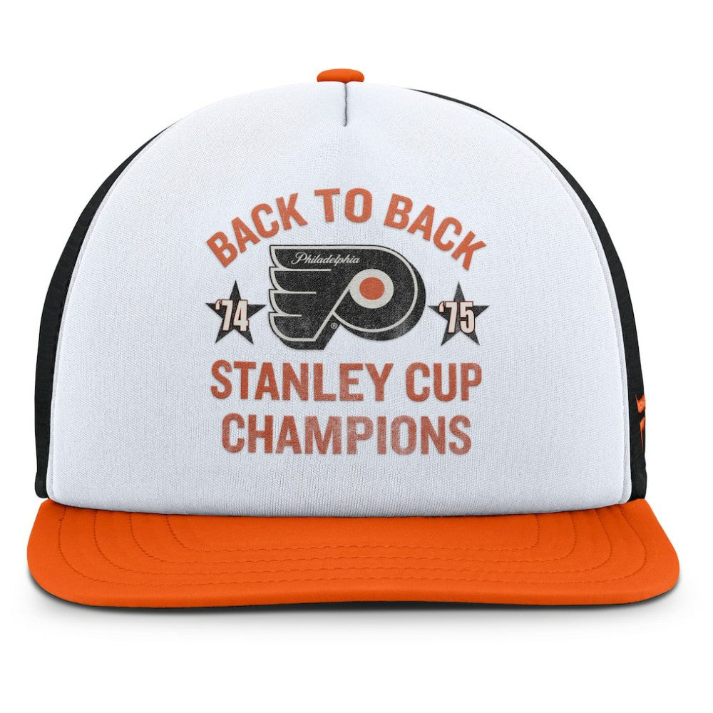 Philadelphia Flyers Fanatics Decades Collection Foam Front Snapback Hat - White/Orange Hats