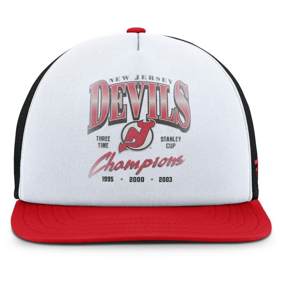 New Jersey Devils Fanatics Decades Collection Foam Front Snapback Hat - White/Red Jerseys