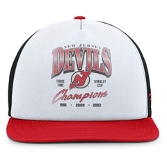 New Jersey Devils Fanatics Decades Collection Foam Front Snapback Hat - White/Red Jerseys