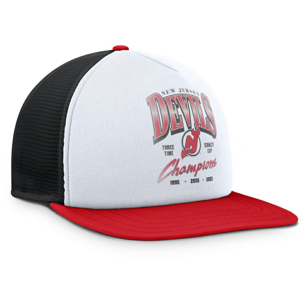 New Jersey Devils Fanatics Decades Collection Foam Front Snapback Hat - White/Red Jerseys