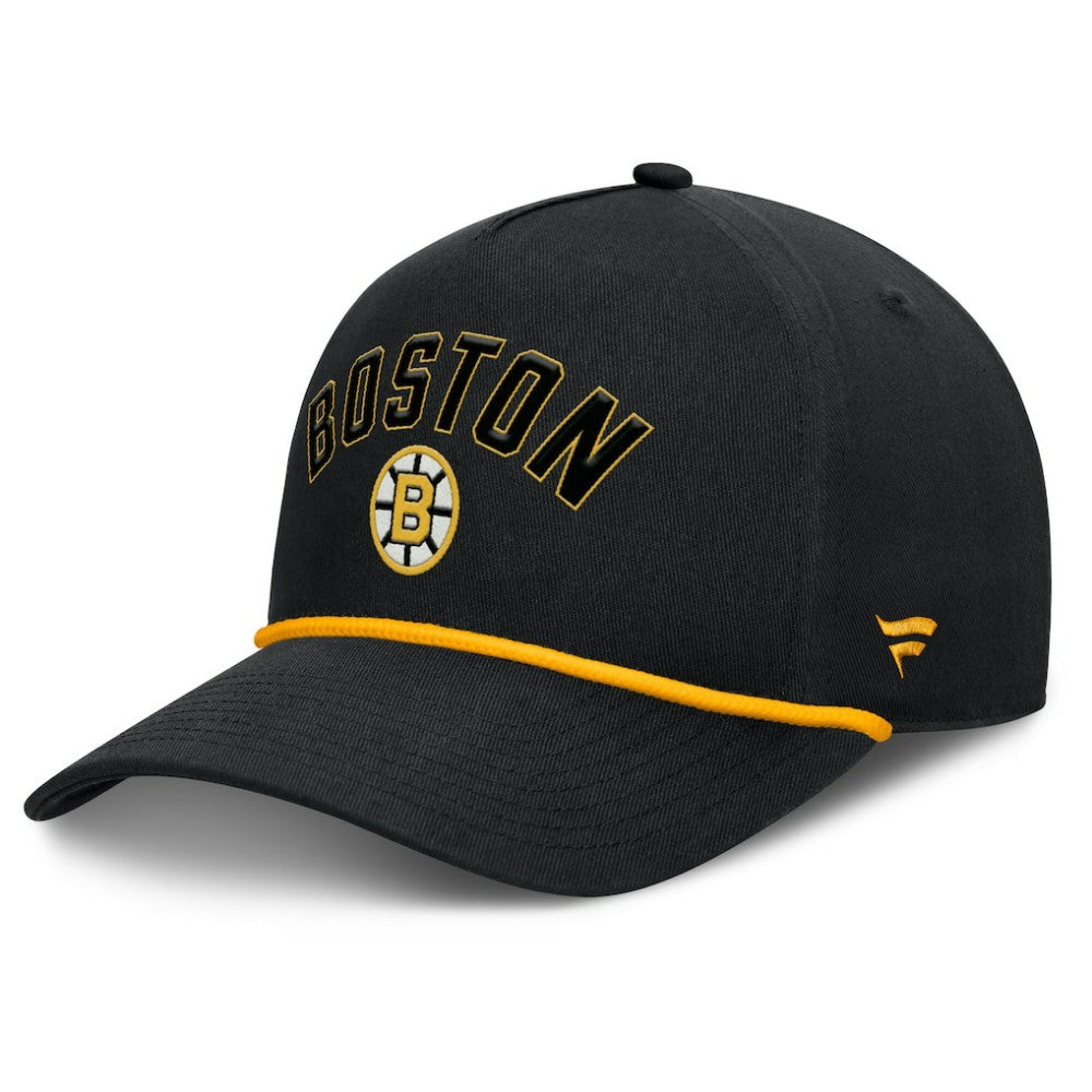 Boston Bruins Fanatics Decades Collection A-Frame Rope Adjustable Hat - Black Hats
