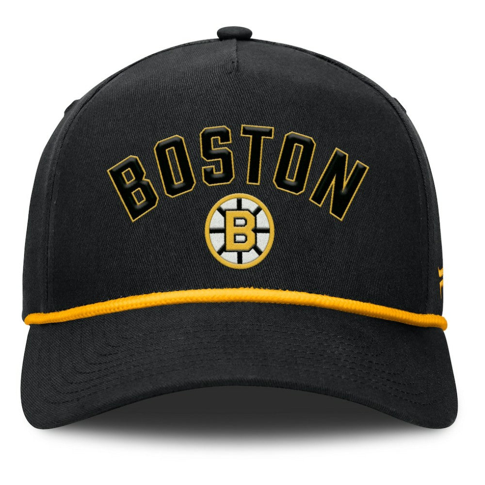 Boston Bruins Fanatics Decades Collection A-Frame Rope Adjustable Hat - Black Hats