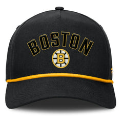 Boston Bruins Fanatics Decades Collection A-Frame Rope Adjustable Hat - Black Hats
