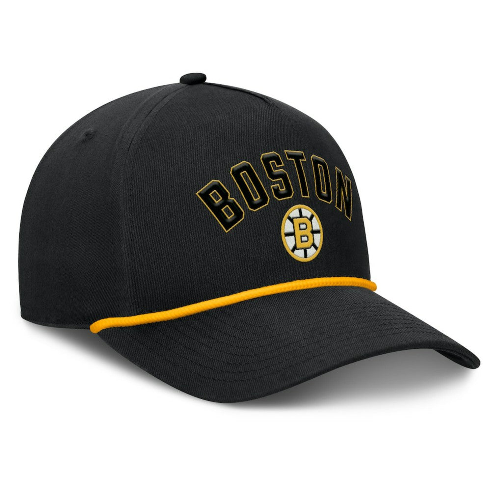 Boston Bruins Fanatics Decades Collection A-Frame Rope Adjustable Hat - Black Hats