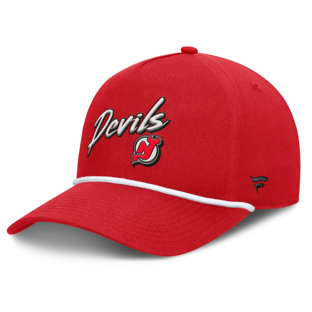 New Jersey Devils Fanatics Decades Collection A-Frame Rope Adjustable Hat - Red Jerseys