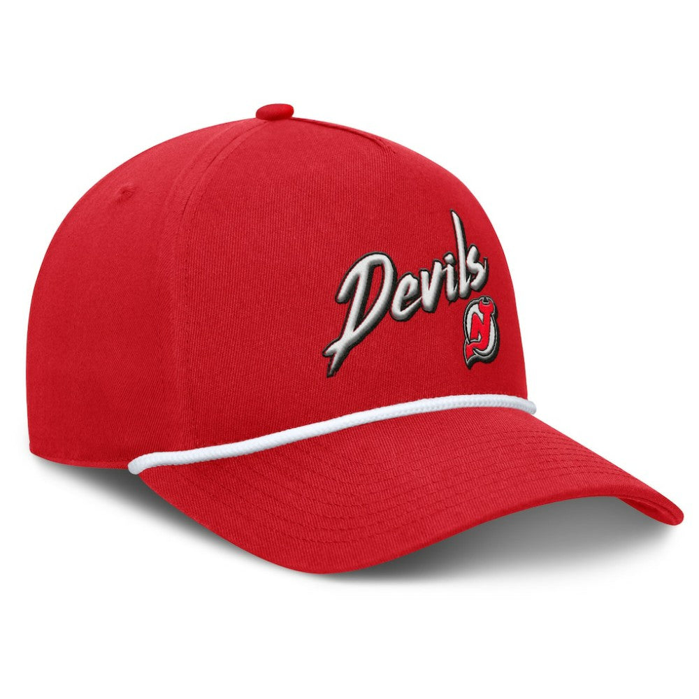 New Jersey Devils Fanatics Decades Collection A-Frame Rope Adjustable Hat - Red Jerseys