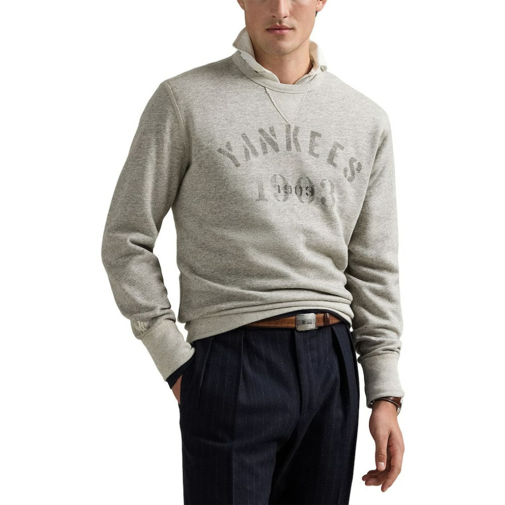 New York Yankees Polo Ralph Lauren Pullover Sweatshirt Heather Gray