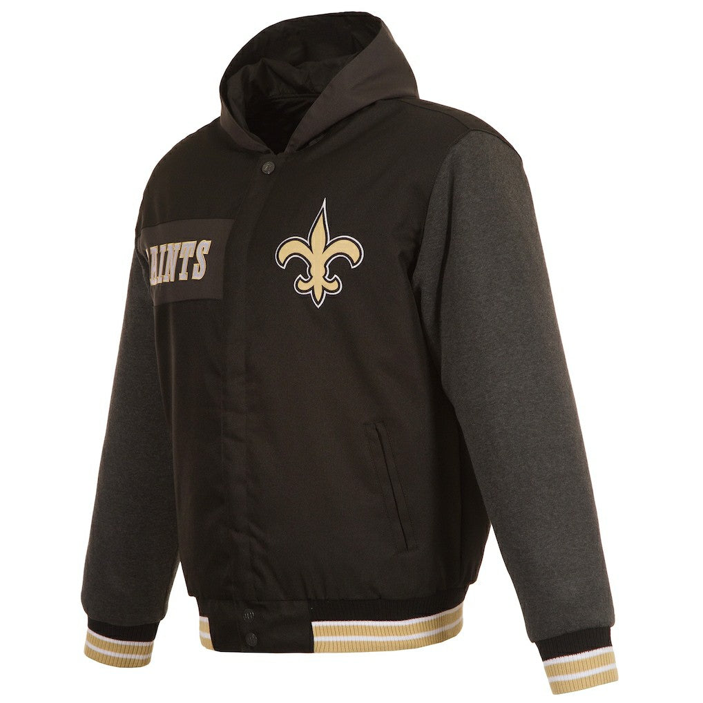 New Orleans Saints JH Design Reversible Twill Hoodie Full-Zip Jacket - Black online
