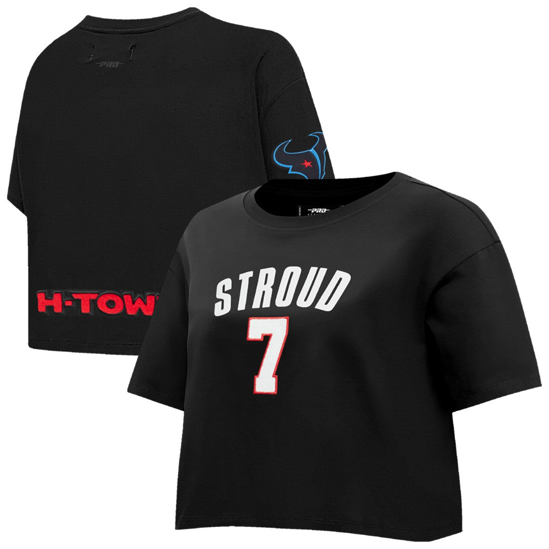 C.J. Stroud Houston Texans Pro Standard Women's Player Name & Number Cropped Boxy T-Shirt - Black sale