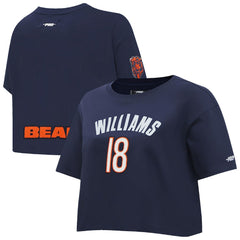 Caleb Williams Chicago Bears Pro Standard Women's Player Name & Number Cropped Boxy T-Shirt - Navy outlet