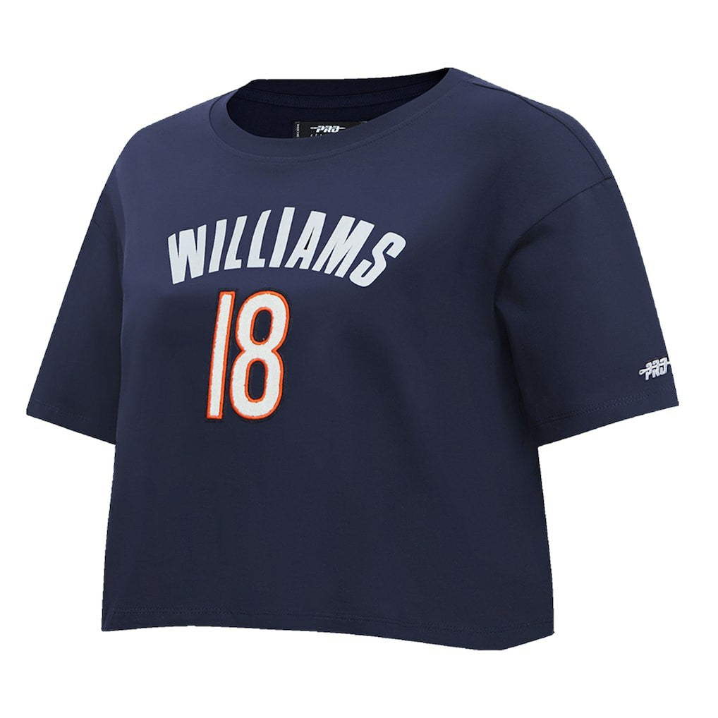 Caleb Williams Chicago Bears Pro Standard Women's Player Name & Number Cropped Boxy T-Shirt - Navy outlet