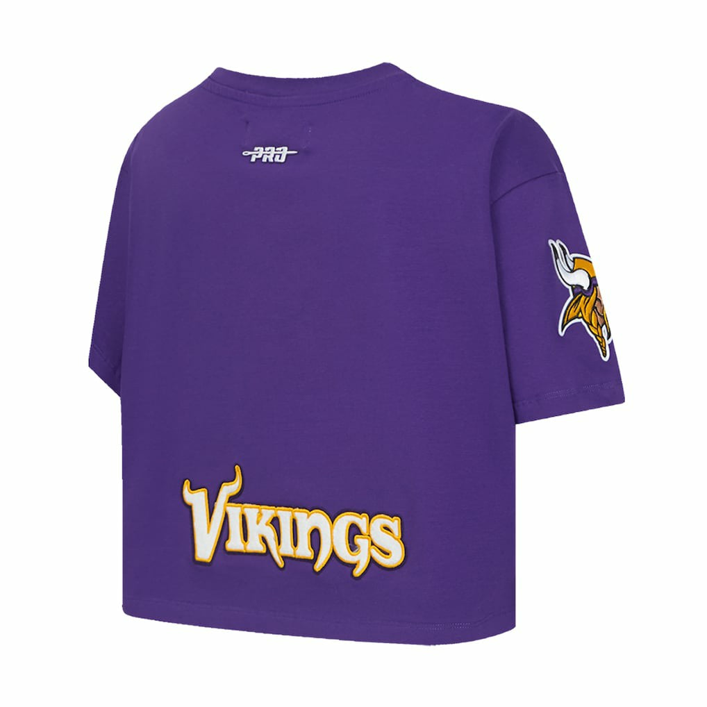 J.J. McCarthy Minnesota Vikings Pro Standard Women's Player Name & Number Cropped Boxy T-Shirt - Purple online